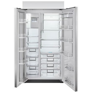 Sub-Zero Classic 42 in. 24.5 cu. ft. Built-In Smart Counter Depth Side-by-Side Refrigerator with Tubular Handles, Internal Ice & Water Dispenser - Stainless Steel, , hires