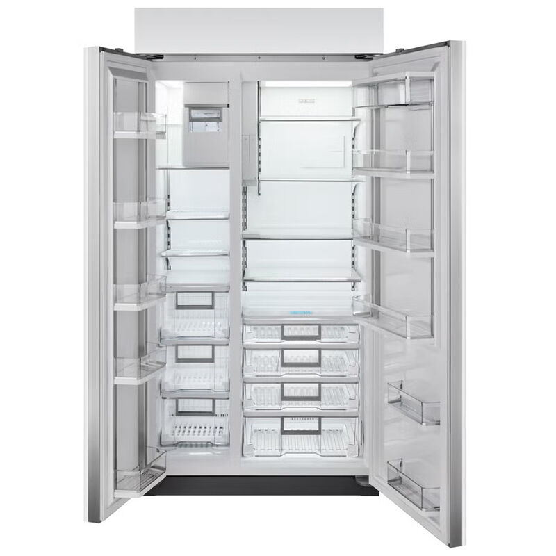 Sub-Zero Classic 42 in. 24.5 cu. ft. Built-In Smart Counter Depth Side-by-Side Refrigerator with Tubular Handles, Internal Ice & Water Dispenser - Stainless Steel, , hires
