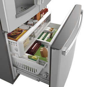 GE Profile 36 in. 27.7 cu. ft. French Door Refrigerator with Ice & Water Dispenser - Fingerprint Resistant Stainless, Fingerprint Resistant Stainless, hires