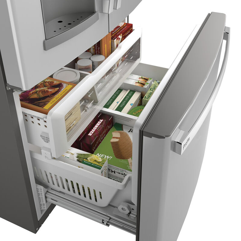 GE Profile 36 in. 27.7 cu. ft. French Door Refrigerator with Ice & Water Dispenser - Fingerprint Resistant Stainless, Fingerprint Resistant Stainless, hires