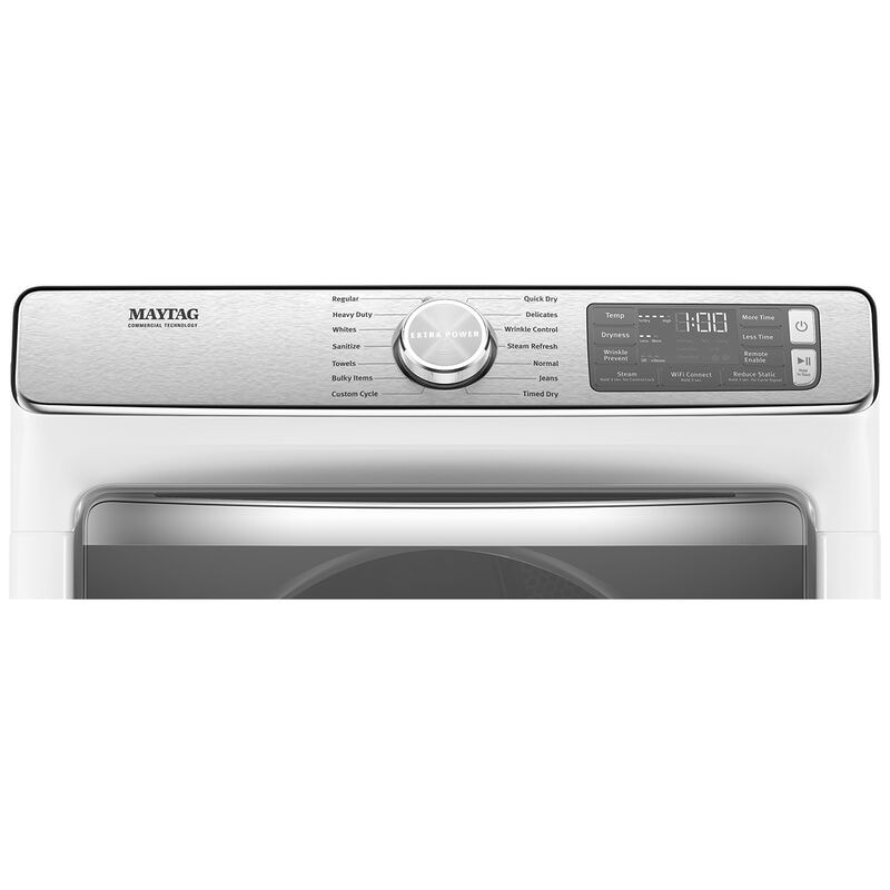 Maytag 27 in. 7.3 cu. ft. Smart Stackable Gas Dryer with Extra Power Button, Industry-Exclusive Extra Moisture Sensor, Sanitize & Steam Cycle - White, White, hires