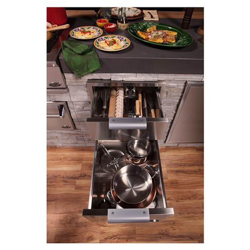 DCS Grill Tower Drawer Double - Brushed Stainless Steel, , hires