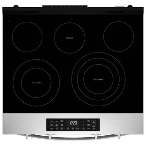 Whirlpool 30 in. 5.3 cu. ft. Smart Air-Fry Standard Convection Electric Range with Radiant Burners - Fingerprint Resistant Stainless Steel, , hires