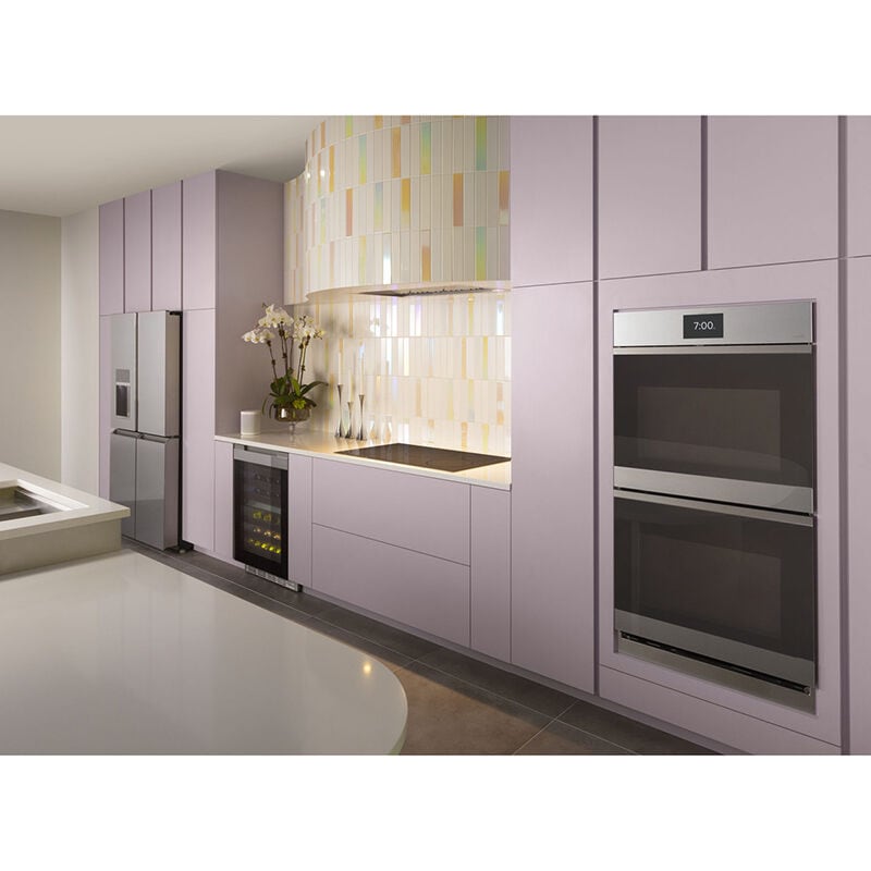 Cafe Minimal Series 30 in. 10 cu. ft. Smart Top Control Electric Double Wall Oven with True European Convection - Platinum Glass, Platinum Glass, hires