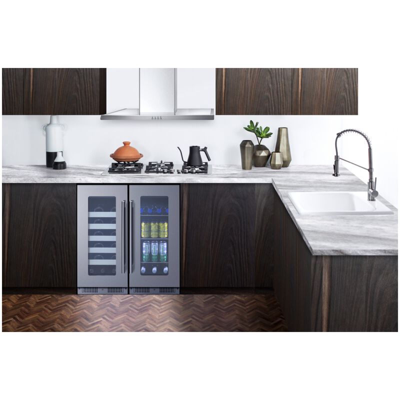 Summit 15 in. Undercounter Wine Cooler with Metal Racks, Single Temperature Zone & 23-Bottle Capacity - Stainless Steel, , hires