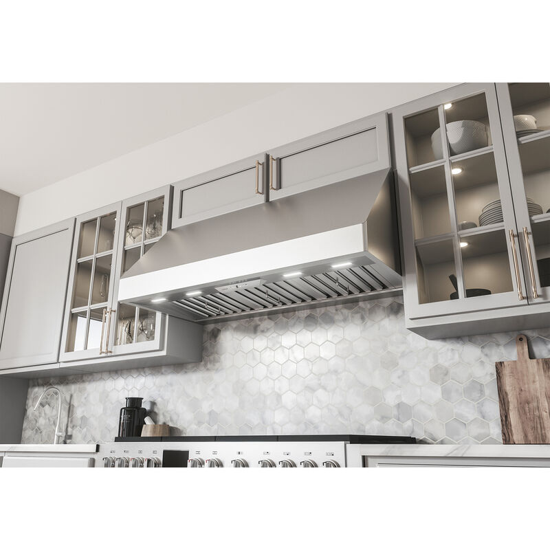 Zephyr Tempest II Series 42 in. Convertible Canopy Pro Style Style Range Hood with 650 CFM, 6 Fan Speeds & 2 LED Lights - Stainless Steel, , hires