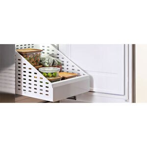 Bertazzoni 18 in. 8.2 cu. ft. Built-in Double-Drawers Upright Freezer with Ice-Maker & Adjustable Shelves - Stainless Steel, , hires
