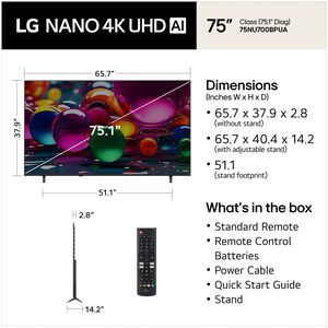 LG - 75" Class NU70 Series LED 4K UHD Smart webOS TV, , hires