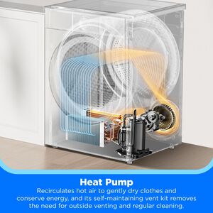 Midea 24 in. 4.4 cu. ft. Smart Stackable Ventless Electric Dryer with Heat Pump & Sensor Dry - Charcoal Gray, , hires