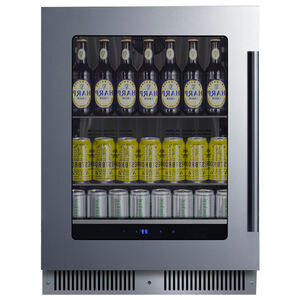 Summit 24 in. Built-In/Freestanding 3.5 cu. ft. Compact Beverage Center with Adjustable Shelves & Digital Control - Stainless Steel, , hires
