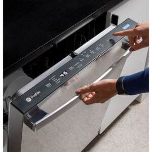 GE Profile 24 in. Top Control Flush-Mount Smart Dishwasher with 44 dBa Sound Level, 3rd-Rack & Dry Boost - Fingerprint Resistant Stainless, , hires