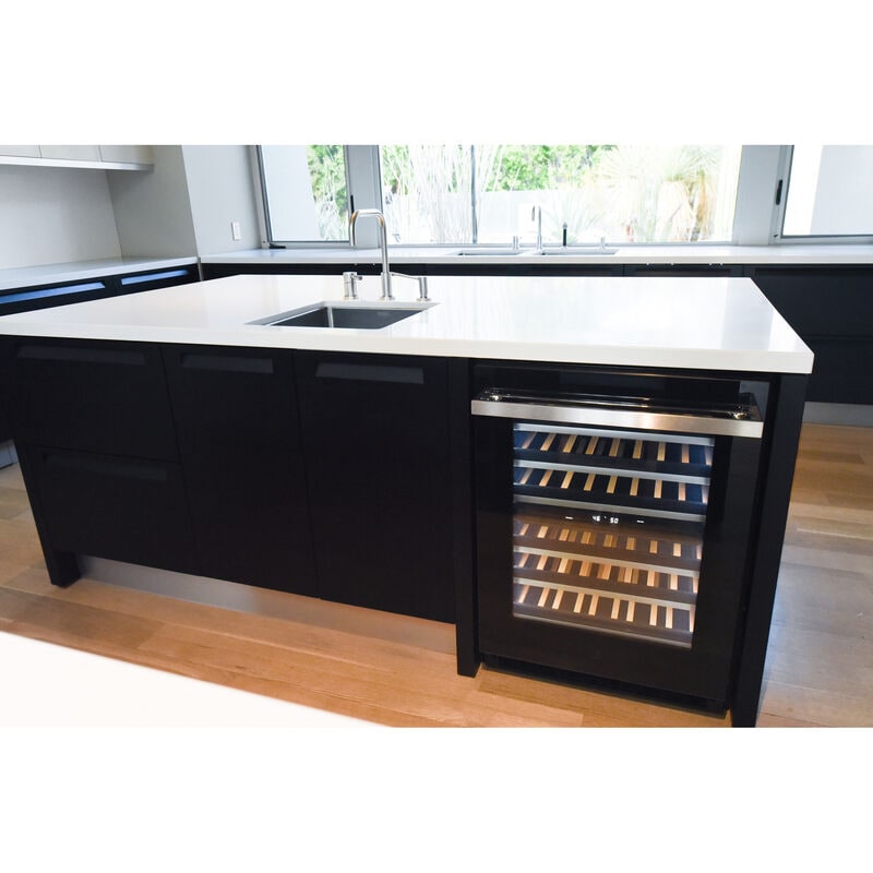 JennAir Noir 24 in. Undercounter Wine Cooler with Wood Racks, Dual Temperature Zones & 45 Bottle Capacity - Black, , hires