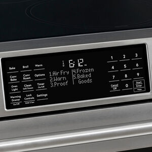 Cafe 30 in. 5.7 cu. ft. Smart Air Fry True European Convection Slide-In Electric Range with 5 Induction Burners - Stainless Steel, Stainless Steel, hires