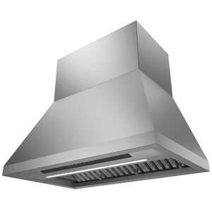 Monogram 36 in. Standard Style Range Hood with 4 Speed Settings, 610 CFM, Ducted Venting & 1 LED Light - Stainless Steel, , hires
