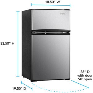 Avanti 19 in. 3.1 cu. ft. Mini Fridge with Top Freezer - Stainless Steel, Stainless Steel, hires