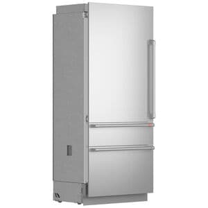 Cafe 36 in. Left-Hinged Built-In 20.2 cu. ft. Smart Counter Depth Bottom Freezer Refrigerator - Stainless Steel, , hires