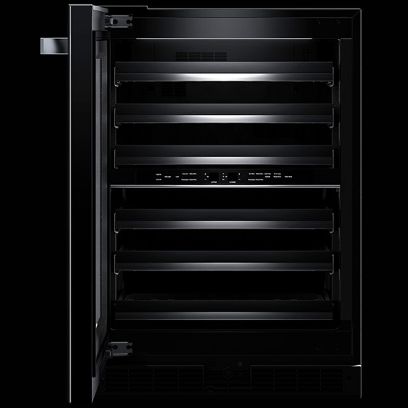 JennAir Noir 24 in. Undercounter Wine Cooler with Wood Racks, Dual Temperature Zones & 45 Bottle Capacity - Black, , hires