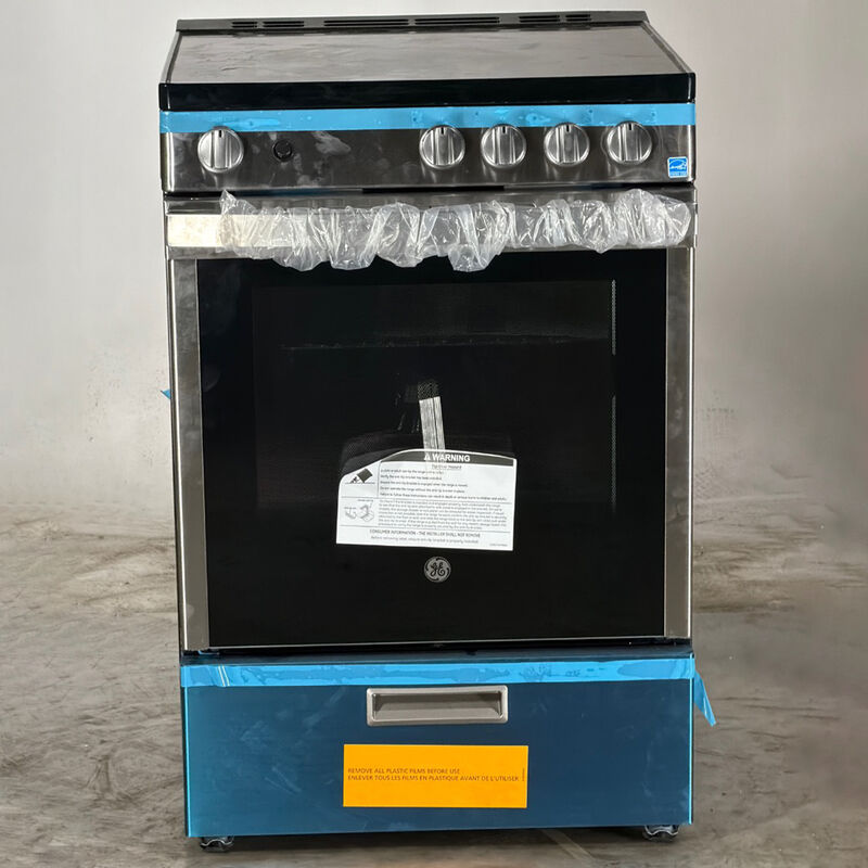 GE 24 in. 2.9 cu. ft. Electric Range with Smoothtop Burners - Stainless Steel (Open Box Good Condition), , hires