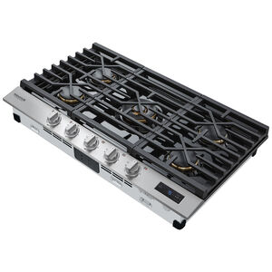 Signature Kitchen Suite 36 in. 5-Burner Smart Natural Gas Cooktop with Simmer Burner & Power Burner - Stainless Steel, , hires