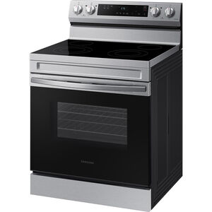 Samsung 30 in. 6.3 cu. ft. Smart Oven Freestanding Electric Range with 4 Smoothtop Burners - Stainless Steel, Stainless Steel, hires