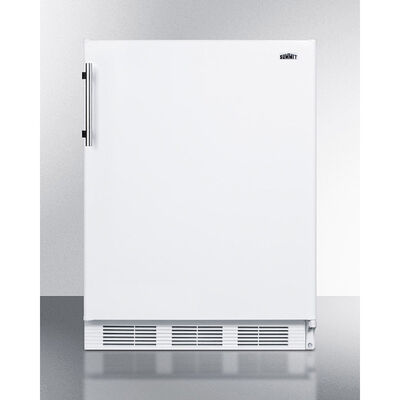 Summit 24 in. 5.1 cu. ft. Undercounter Refrigerator with Removable Wine Shelf - White | CT661W