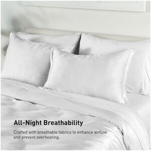 BEDGEAR Performance Duvet & 2pc Sham Set, Solid, White, King, , hires