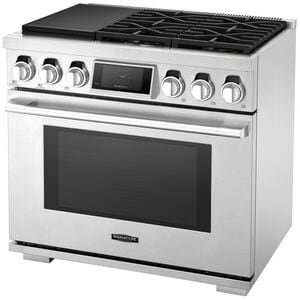 Signature Kitchen Suite 36 in. 6.3 cu. ft. Smart Standard Convection Steam Dual Fuel Range with 4 Sealed Burners - Stainless Steel, , hires