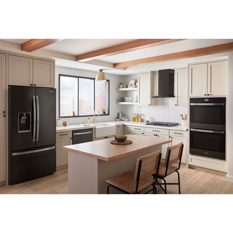 Whirlpool 30 in. 10 cu. ft. Smart Top Control Electric Double Wall Oven with True European Convection - Black Stainless Steel with PrintShield Finish, Black Stainless Steel with PrintShield Finish, hires