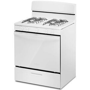 Amana 30 in. 5.0 cu. ft. Oven Freestanding Gas Range with 4 Sealed Burners - White, , hires