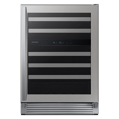 Samsung 24 in. Freestanding Wine Cooler with Dual Zones & 51 Bottle Capacity - Stainless Steel | RW51TS338SR