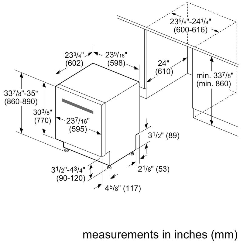 Bosch 300 Series 24 in. Top Control Smart Dishwasher with 46 dBa Sound Level, 3rd-Rack, PureDry & Pocket - Stainless Steel, Stainless Steel, hires
