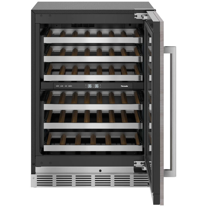 Thermador Freedom Collection 24 in. Undercounter Wine Cooler with Wood Racks, Dual Temperature Zones & 41 Bottle Capacity - Custom Panel Ready, , hires