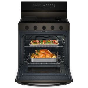 Whirlpool 30 in. 5 cu. ft. Smart Air Fry True European Convection Gas Range with 5 Sealed Burners & Griddle - Black Stainless Steel, Black Stainless Steel, hires