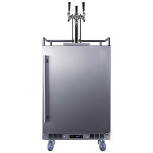 Summit 24 in. 5.6 cu. ft. Outdoor Beer Dispenser with 3 Taps, Digital Controls & Digital Thermostat - Stainless Steel, , hires
