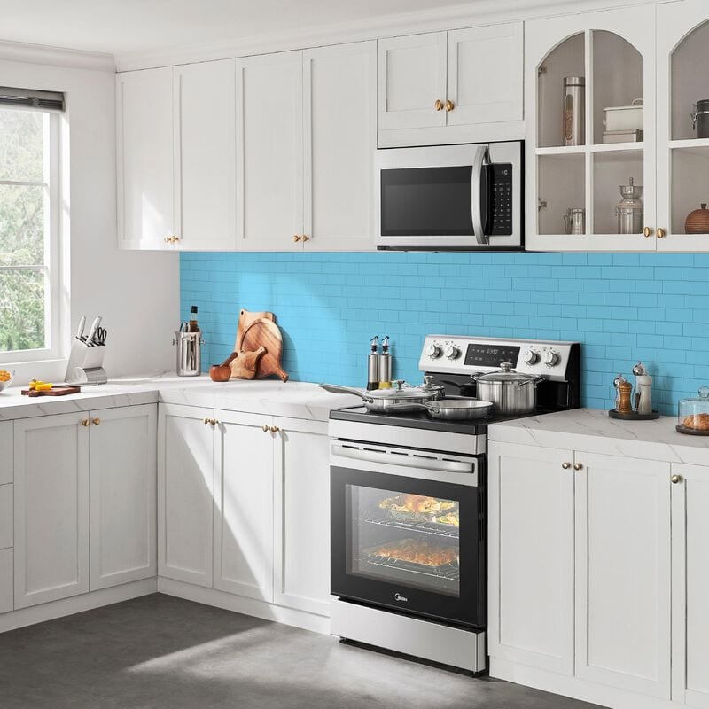 Midea 30 in. 6.3 cu. ft. Electric Range with Radiant Burners - Stainless Steel, Stainless Steel, hires