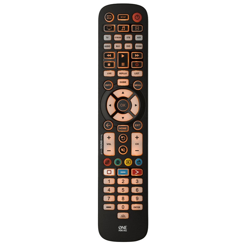 One For All Essential 8 Universal Remote Control with LED-Backlit Buttons, , hires