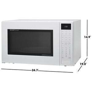 Sharp 25 in. 1.5 cu. ft. Countertop Microwave with 11 Power Levels & Sensor Cooking Controls - White, White, hires