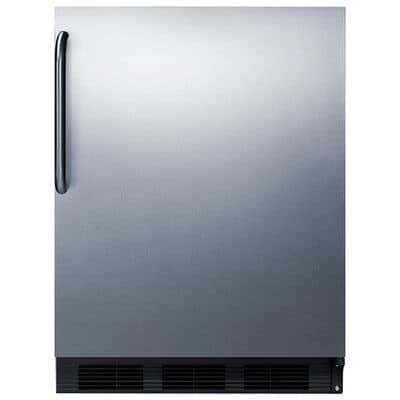 Summit 24 in. 5.5 cu. ft. ADA Compliant Undercounter Refrigerator with Wine Rack & Towel Bar Handle - Stainless Steel | FF63BKCSSADA