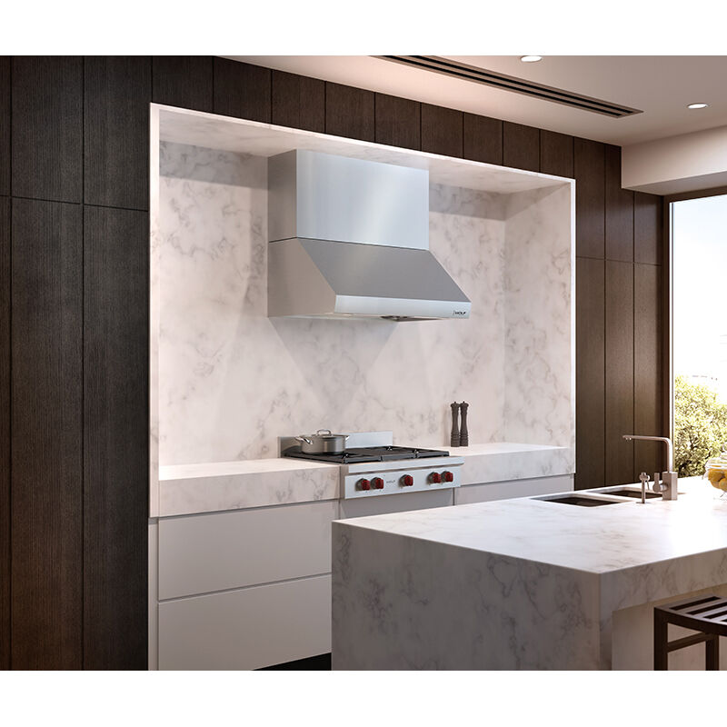 Wolf 42 in. Ducted Canopy Pro Style Style Range Hood with 2 LED Lights - Stainless Steel, , hires