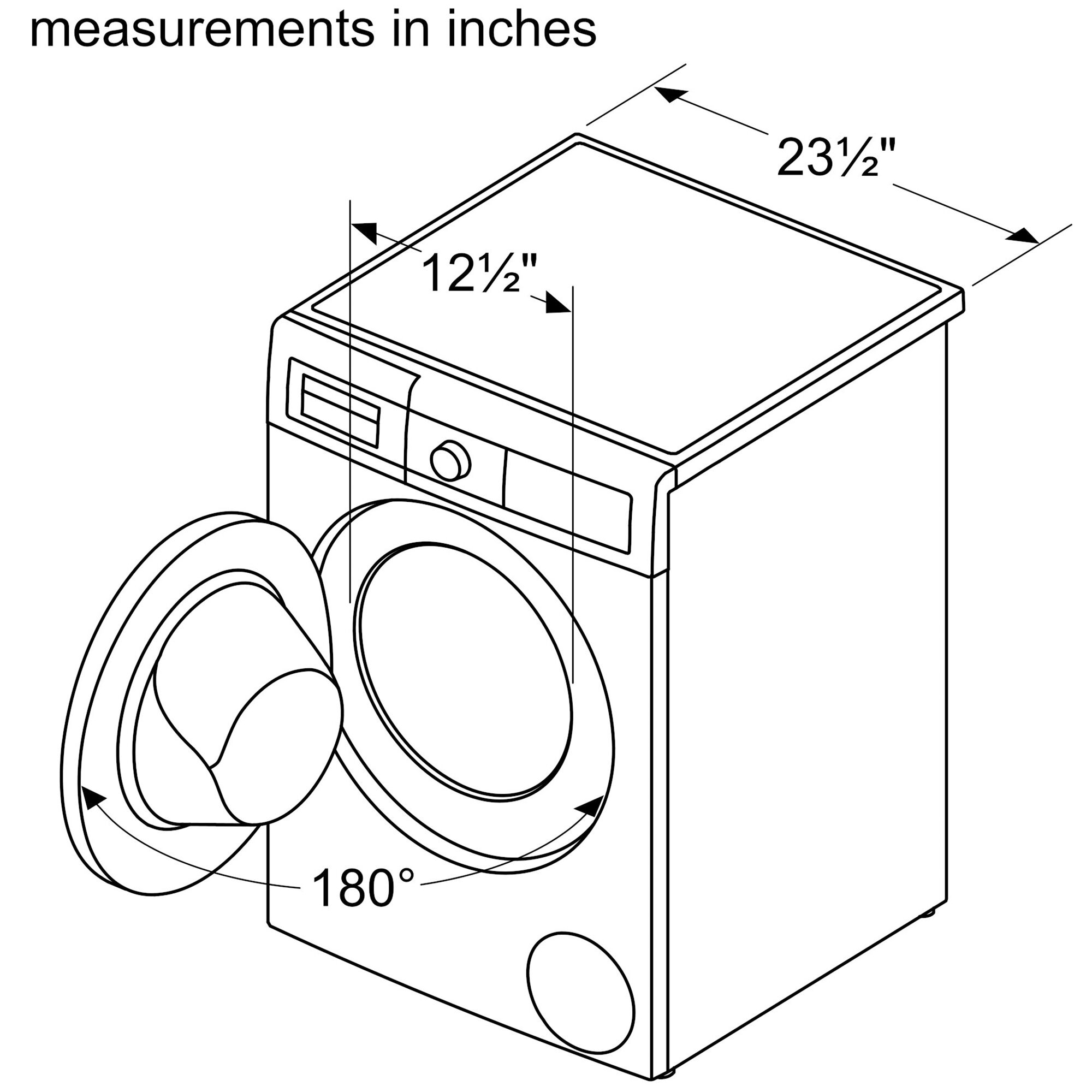 Front load clearance washer dryer dimensions