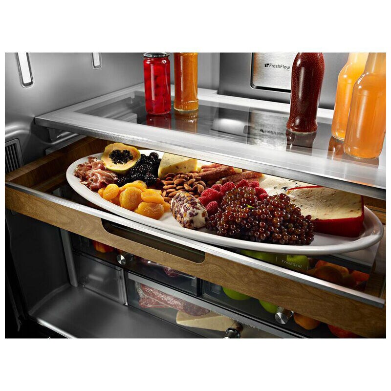 KitchenAid 36 in. 23.8 cu. ft. Counter Depth French Door Refrigerator with Ice & Water Dispenser - Stainless Steel with PrintShield Finish, Stainless Steel with PrintShield Finish, hires