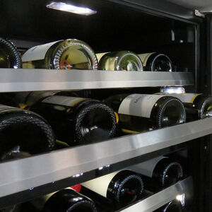 XO 15 in. Undercounter Wine Cooler with Metal Racks, Single Temperature Zone & 34 Bottle Capacity - Stainless Steel, Stainless Steel, hires