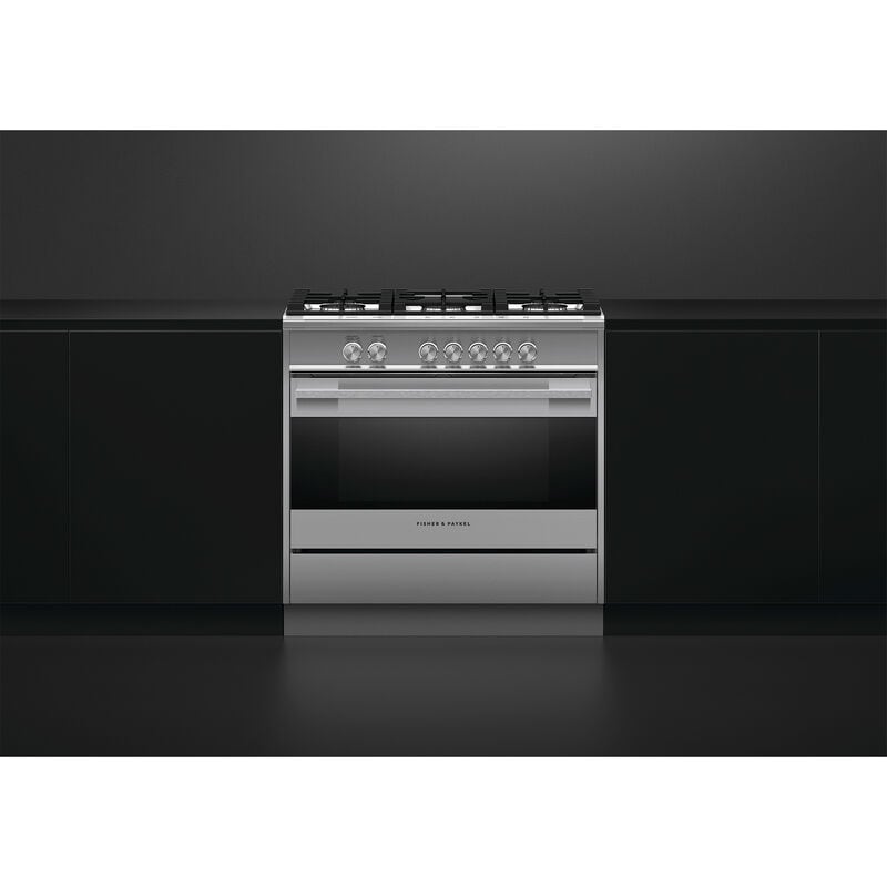 Fisher & Paykel Series 7 36 in. 4.9 cu. ft. Standard Convection Gas Range with 5 Sealed Burners - Stainless Steel, , hires