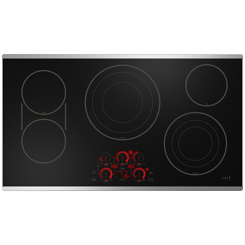 Cafe 36 in. 5-Burner Smart Electric Cooktop with Simmer Burner & Power Burner - Stainless Steel, , hires