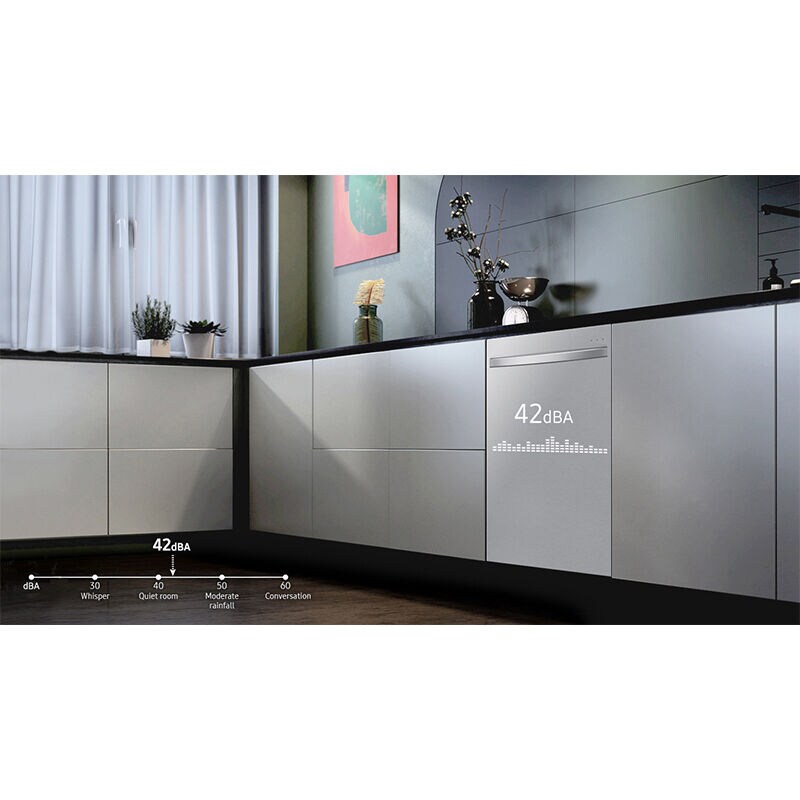 Samsung 24 in. Top Control Smart Dishwasher with 42 dBa Sound Level, 3rd-Rack & Ventilation Drying System - Fingerprint Resistant Stainless, Fingerprint Resistant Stainless, hires