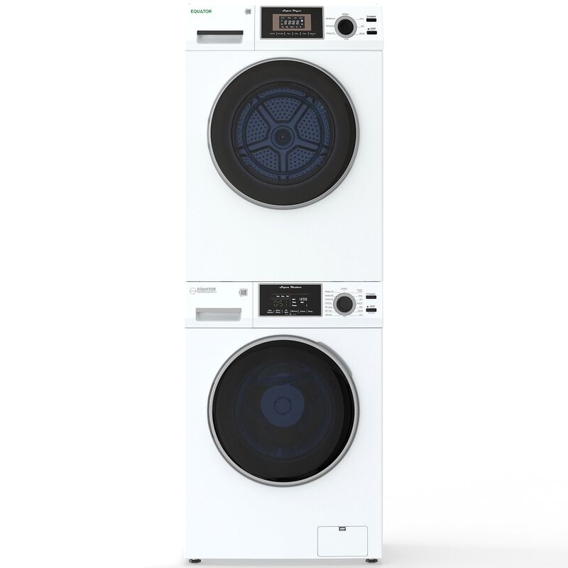 Equator 24 in. 1.62 cu. ft. Electric Front Load Laundry Center with Sensor Dry, Pet & Sanitize Cycle - White, , hires