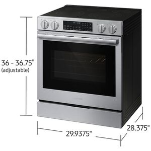 Samsung Bespoke 30 in. 6.3 cu. ft. Smart Air-Fry True European Convection Slide-In Electric Range with Radiant Burners - Stainless Steel, Stainless Steel, hires