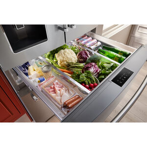 KitchenAid 36 in. 26.2 cu. ft. 4-Door French Door Refrigerator with Ice & Water Dispenser - Fingerprint Resistant Stainless Steel, , hires