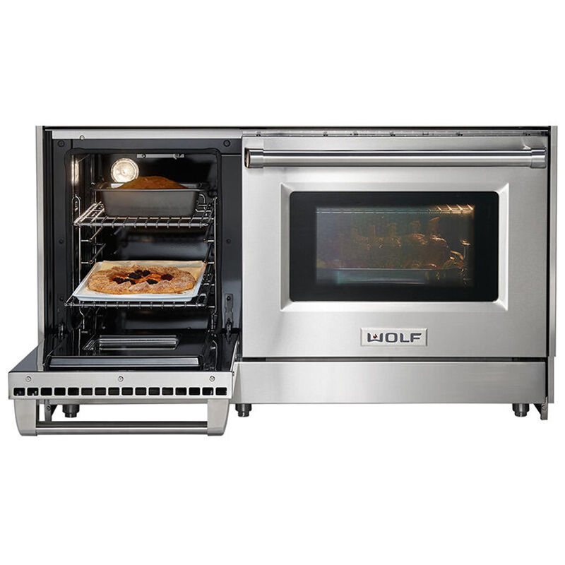 Wolf 48 in. 6.9 cu. ft. Standard Convection Double Oven Gas Range with 6 Sealed Burners & Griddle - Stainless Steel, , hires