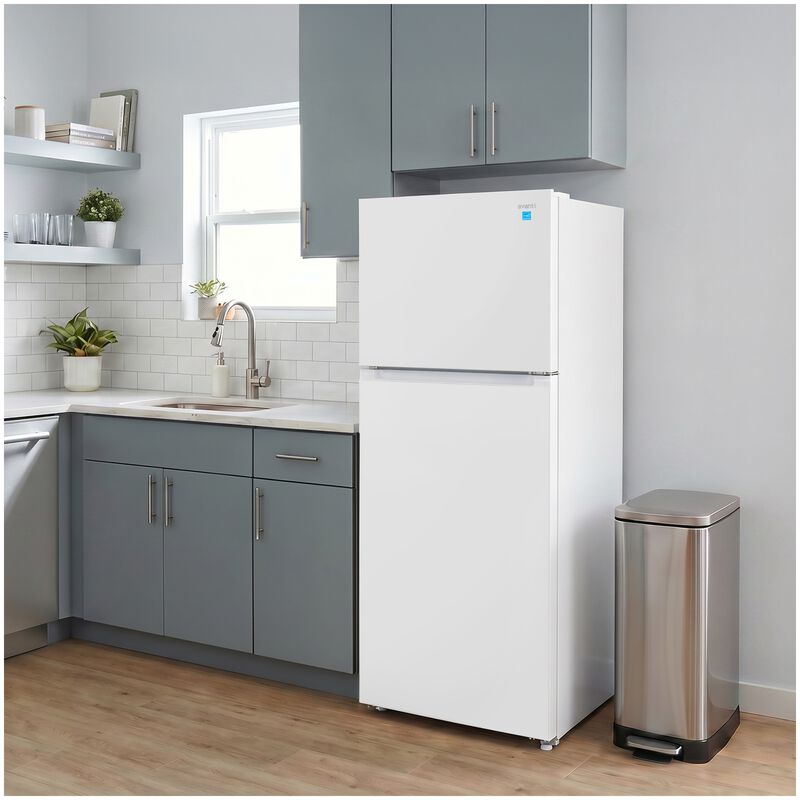 Avanti 28 in. 14.6 cu. ft. Counter Depth Garage-Ready Top Freezer Refrigerator - White, White, hires